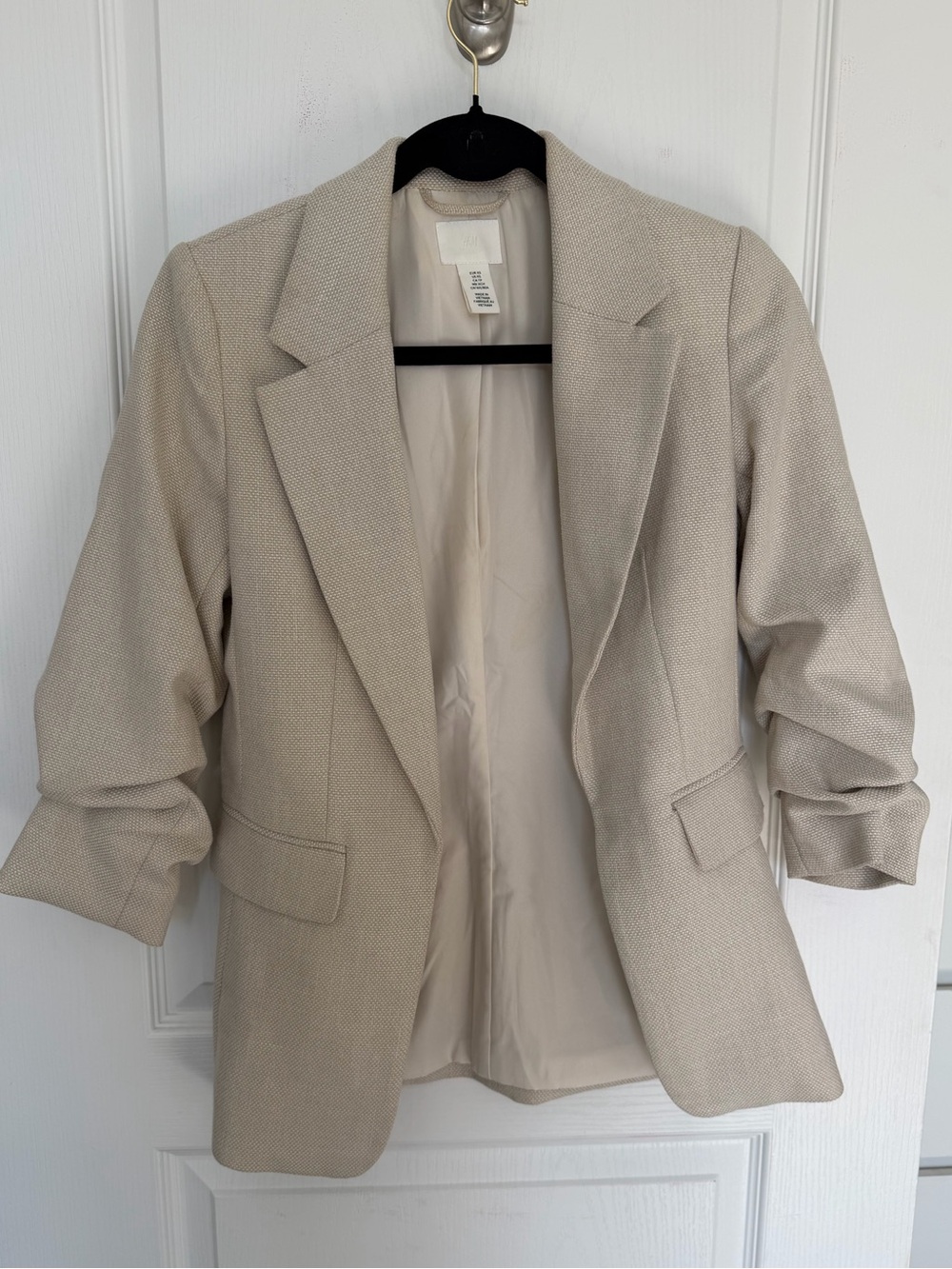 H&M Classic Beige Women's Blazer Jacket - Size XS
